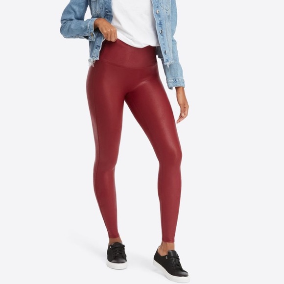 Spanx Red Leather Leggings on Sale, UP 